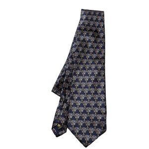 Faberge Men's Exquisite 100% Luxury Silk Tie Black Gold Periwinkle Blue
